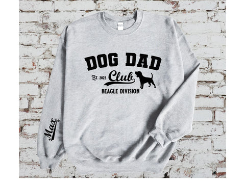 Personalised Dog Dad Club Sweatshirt - Beagle Division-3 Colour Options