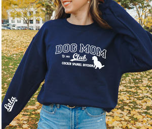 Personalised Dog Mom Club Sweatshirt - Cocker Spaniel - 5 Colour Options