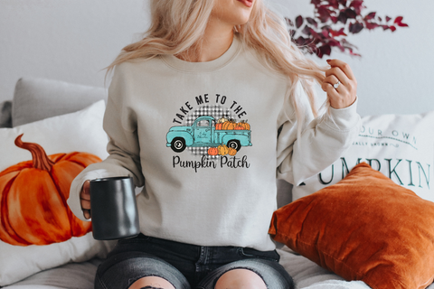 'Take Me to the Pumpkin Patch' Pumpkin Truck Cute Autumn Sweatshirt