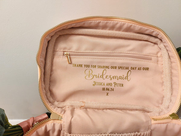 Personalised Vanity Case, Cosmetic, Make-up Bag, Personalised Message Inside