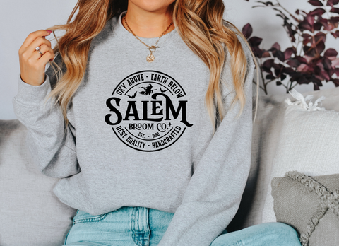 'Salem Broom Co' Fun Halloween Sweatshirt - 4 Colour Options