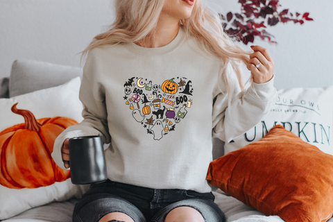 Fun Halloween Heart Sweatshirt - 3 Colours