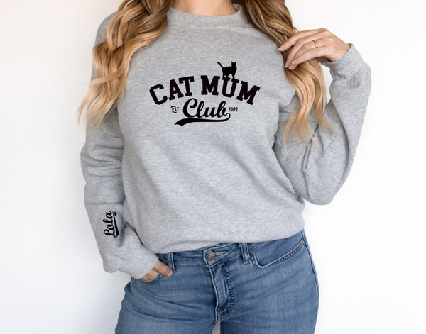 Cat Mum Personalised Sweater, Jumper, 5 Colour Options