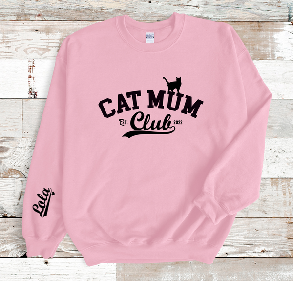 Cat Mum Personalised Sweater, Jumper, 5 Colour Options