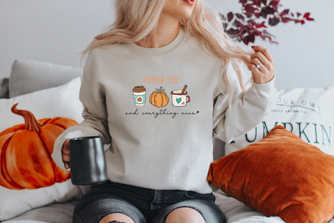 'Pumpkin Spice and Everything Nice' Cute Autumn Sweatshirt