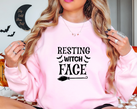 'Resting Witch Face' Fun Halloween Sweatshirt - 4 Colour Options