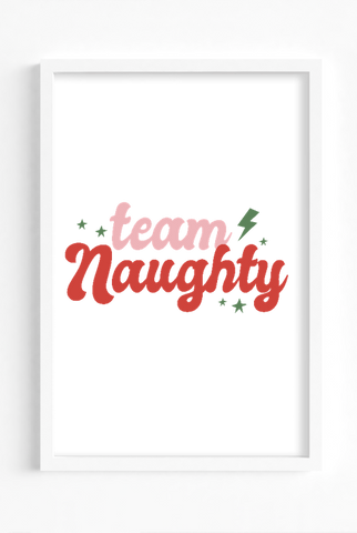 Team Naughty A4 Christmas Wall Art Print